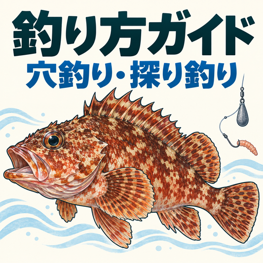 穴釣り・探り釣りの釣り方ガイド：Japanese marbled rockfish カサゴ, red brown mottled body large head spiny dorsal fin