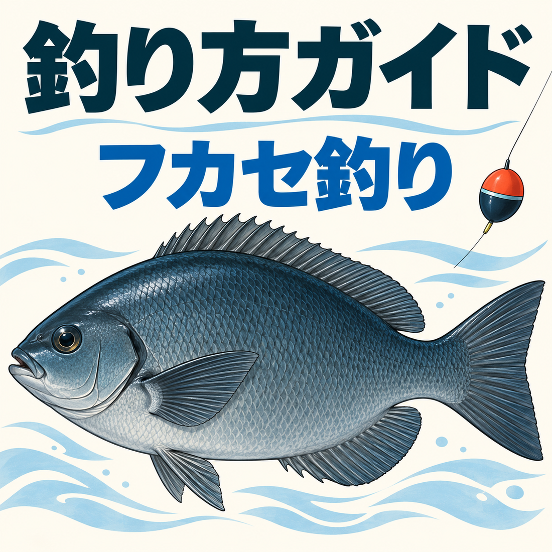 フカセ釣りの釣り方ガイド：Japanese largescale blackfish メジナ, deep oval blue gray body