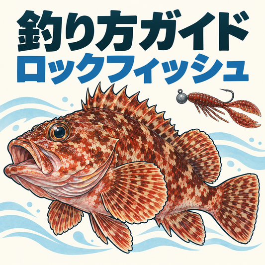 ロックフィッシュの釣り方ガイド：Japanese marbled rockfish カサゴ, red brown mottled body large head spiny dorsal fin
