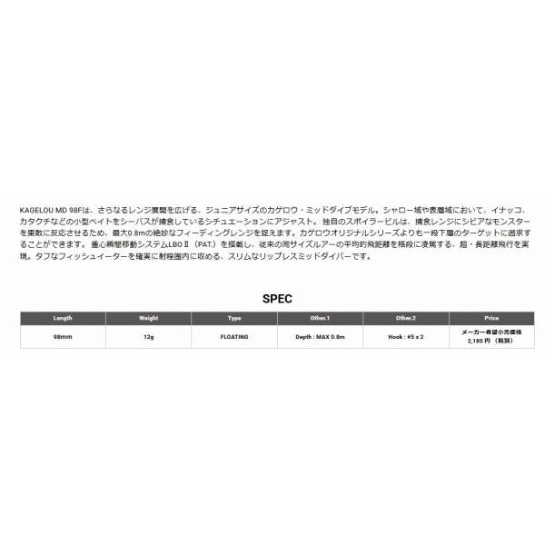 カゲロウMD98F メガバス
