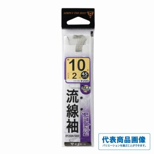 流線袖 白 がまかつ