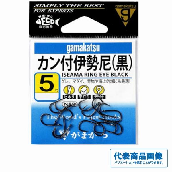 66074 バラ カン付伊勢尼 黒 がまかつ