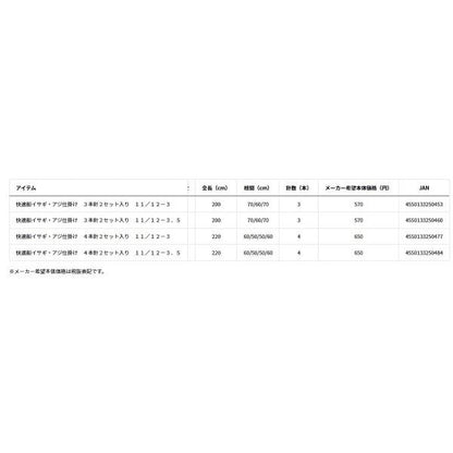 快適船イサギ・アジ仕掛け 3本針2セット入り ダイワ