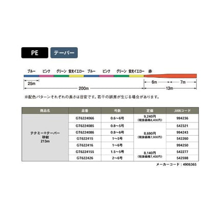 テクミーテーパー砂紋 213m ゴーセン 継続SALE