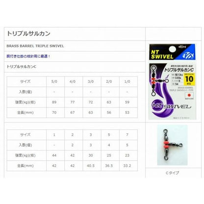 P入 トリプルサルカンC NTスイベル 釣り人応援セール
