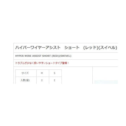 S479Sハイパーワイヤーアシストショートレッドスイベル NTスイベル 秋の大感謝祭