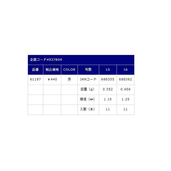 鋼 ホタ鈎 Light 赤 (徳用) 金龍 秋の大感謝祭
