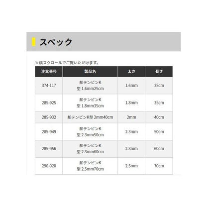 船テンビン K型 2.3mm60cm ヤマリア 釣り人応援セール