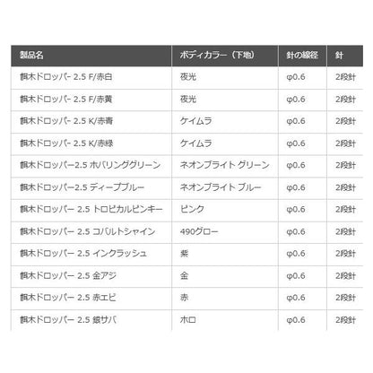 餌木ドロッパー 2.5号 赤エビ ヤマリア
