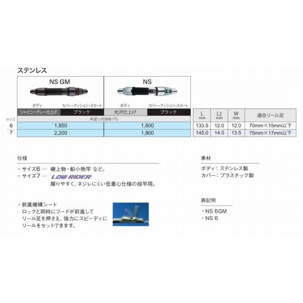 リールシート ステンレス ＮS7 富士工業