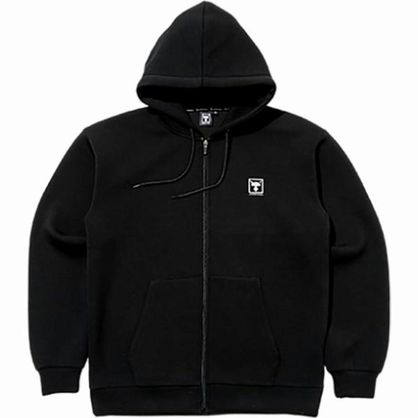 ジャージージップアップロゴフーディブラック S ジャッカル