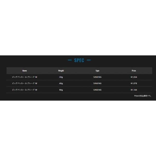 ビックバッカーEブレードW30g 超サゴシスパーク ジャッカル