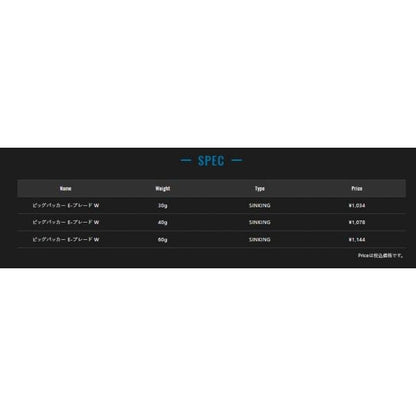 ビックバッカーEブレードW30g 超サゴシスパーク ジャッカル
