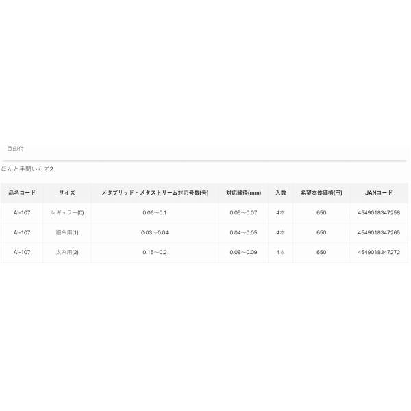 AI107 ほんと手間いらず 目印付 2 レギュラー がまかつ 秋の大感謝祭