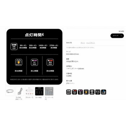 LEHL270CMP LEDヘッドライト がまかつ