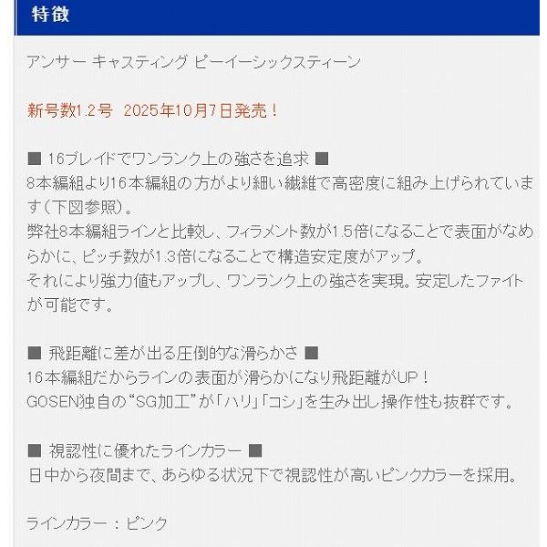 アンサーキャスティングPEX16 150m1.2号 ゴーセン 秋の大感謝祭