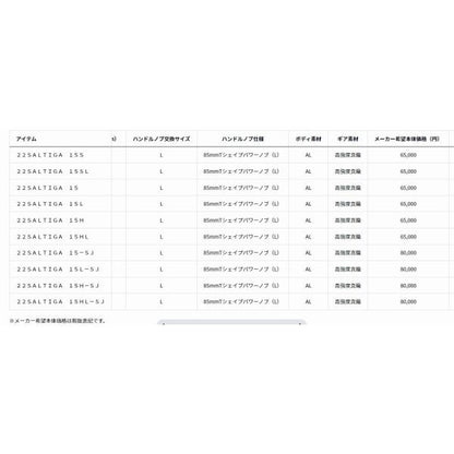 22ソルティガ 15H ダイワ