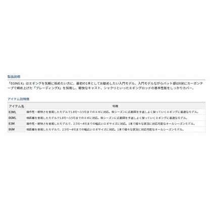 EGING X 83M ダイワ