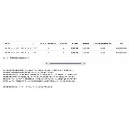 26タトゥーラ ＢＦ ＴＷ 8．1Ｒ ダイワ