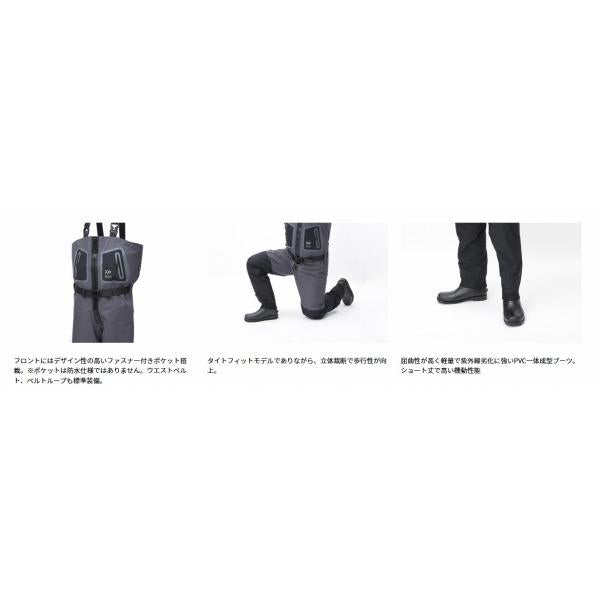 タイトフィットブレスラジアルジップウェーダー RＷ-4352B-Ｔ ブラック S ダイワ限定セール