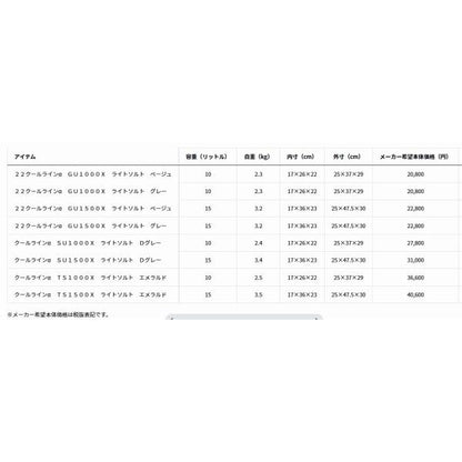 22クールラインα ＧＵ1000Ｘ ライトソルト ベージュ ダイワ