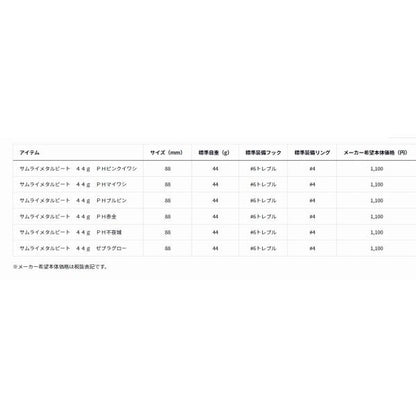 サムライメタルビート44g PH不夜城 ダイワ