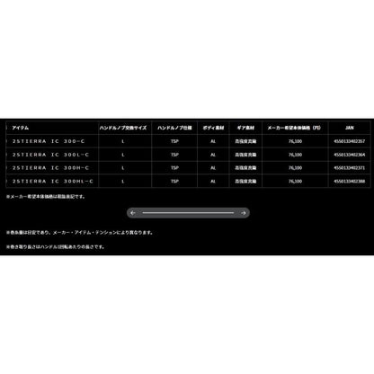 25TIERRA IC 300-C ダイワ 秋の大感謝祭