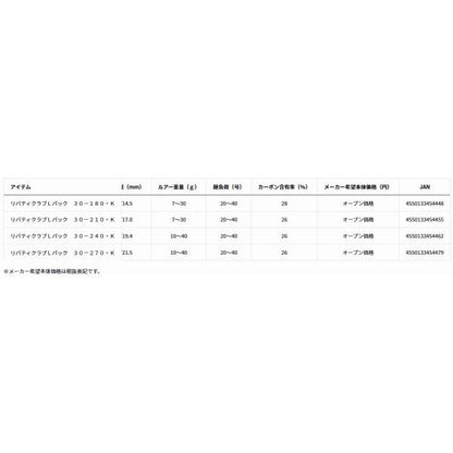 リバティクラブLパック 30-180 K ダイワ