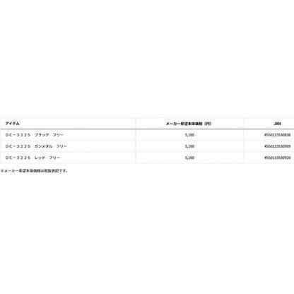 撥水ハーフメッシュキャップ ＤＣ 3225 ブラック フリー ダイワ