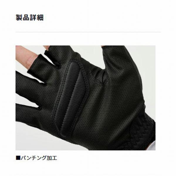 パッド付きUVカットグローブ 3本カット DG 2025 ブラック Ｍ ダイワ