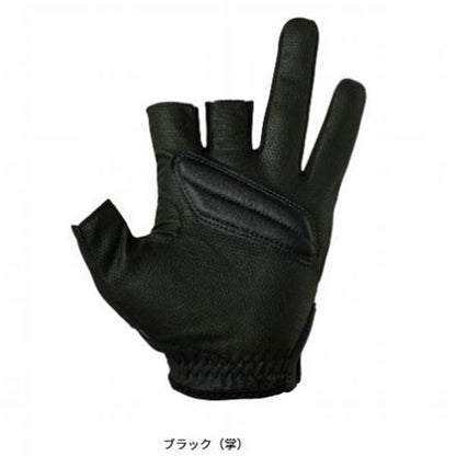 パッド付きUVカットグローブ 3本カット DG 2025 ブラック Ｍ ダイワ