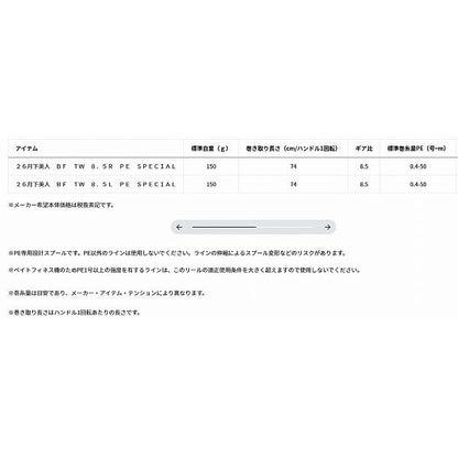26月下美人　ＢＦ　ＴＷ　8．5Ｒ　ＰＥ ダイワ 秋の大感謝祭