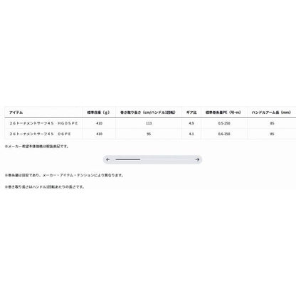 26トーナメントサーフ45 HG05PE ダイワ