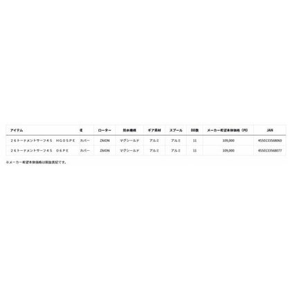 26トーナメントサーフ45 06PE ダイワ