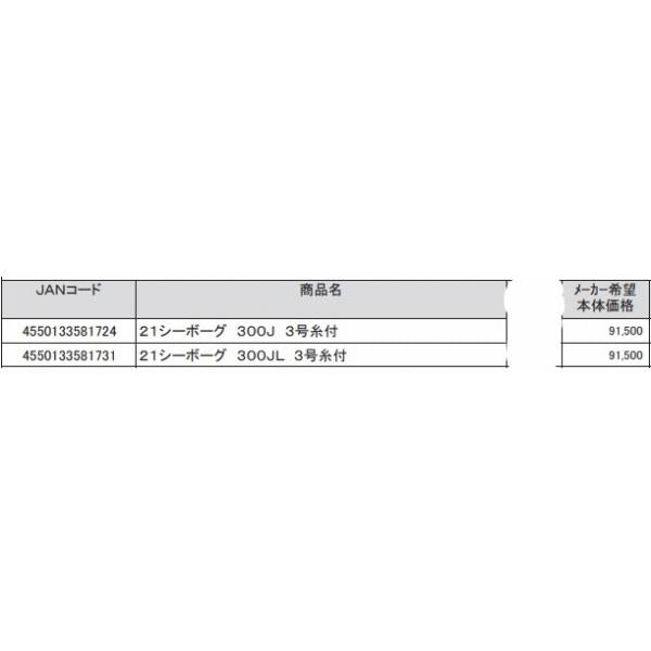 21シーボーグ 300J 3号糸付 ダイワ