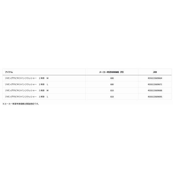 ジギングサビキツインフラッシャー 2本針 Ｍ ダイワ