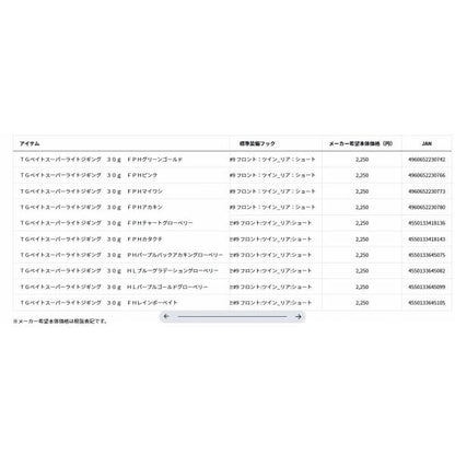 TGヘ゛イトSLJ　30ｇ　HLパープルGGB ダイワ