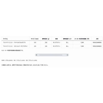 TGヘ゛イト 210 FHトロヒ゜カルセ゛ヒ゛ラ ダイワ