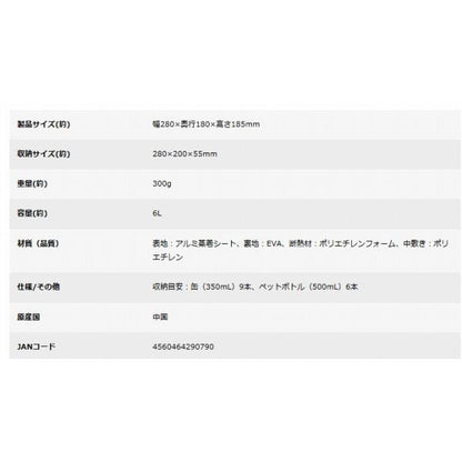 UE649 デリス ダブルフラップ クーラーバッグ 6L