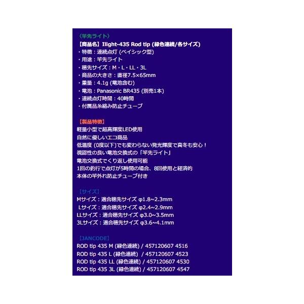 ING アイライト 435 RODｔiｐ 3L緑色 ルミカ 釣り人応援セール