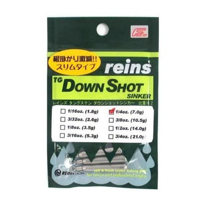 TGスリムダウンショットシンカー1/4oz reins