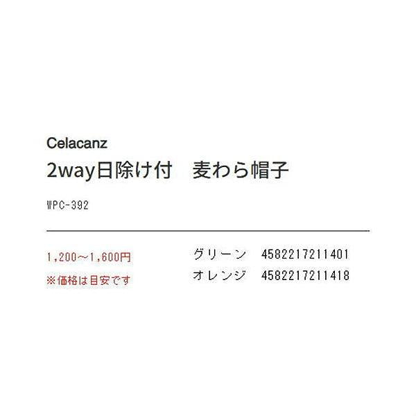 2WAY日除け付麦わら帽子 WPC－392グリーンフリー エクセル