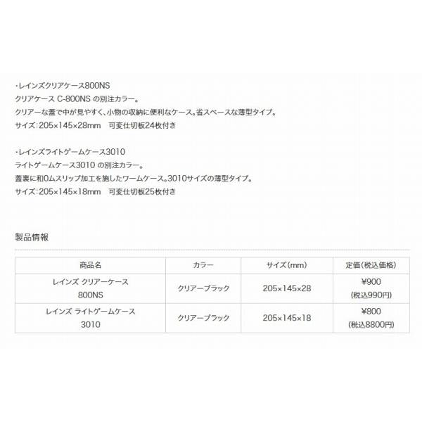 reins クリアケース 800NSクリアーブラック RAIN