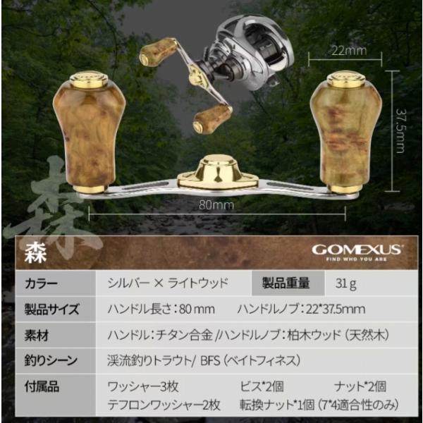 TH80-RF22 8x5 チタンハンドル 80mm ウッドノブ 22mm シルバー×ライトウッド H2B80T22RFSRGD ゴメクサス