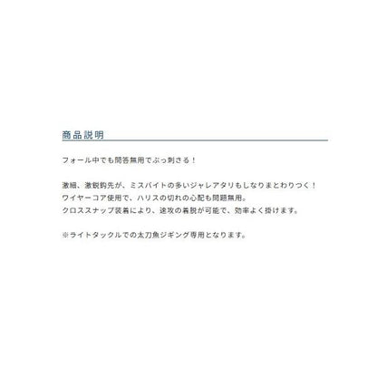 太刀魚ジグチラシ TFC－2 オーナー 継続SALE 釣り人応援セール