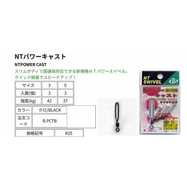 P入 パワーキャスト（クロ） 5号 R 25 NTスイベル 釣り人応援セール
