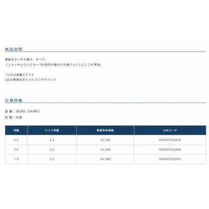 ワンデイ妃牙フロロ4本錨6.5号 オーナー