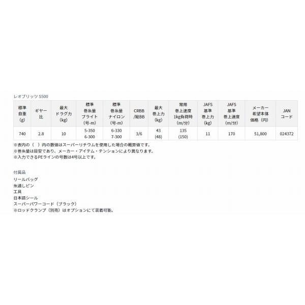 レオブリッツ S500 ダイワ