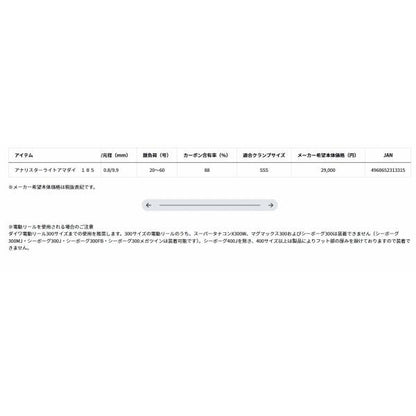 アナリスターライトアマダイ 185 ダイワ