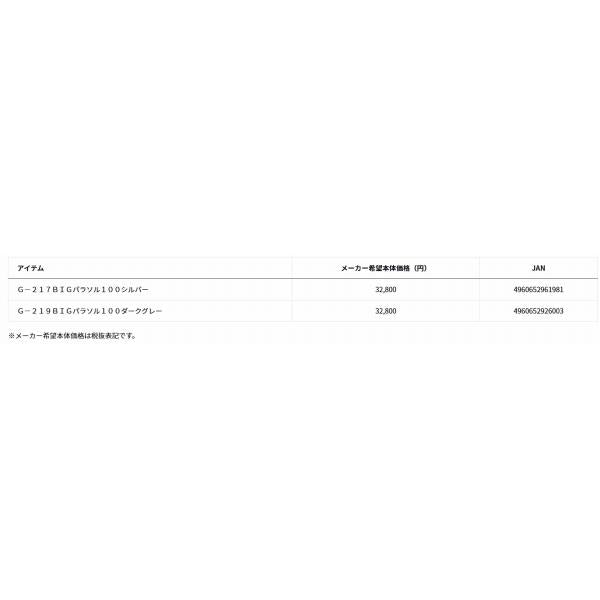 銀閣 BIGパラソル100SV G-217 ダイワ
